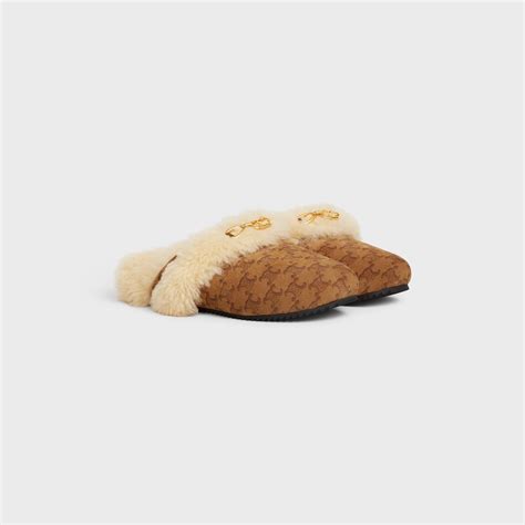 celine flats shoes|Celine fur slippers.